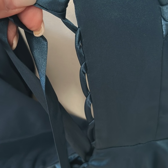 Formal Satin Gown Teal Jewel Tone New Size 12 - Picture 6 of 9